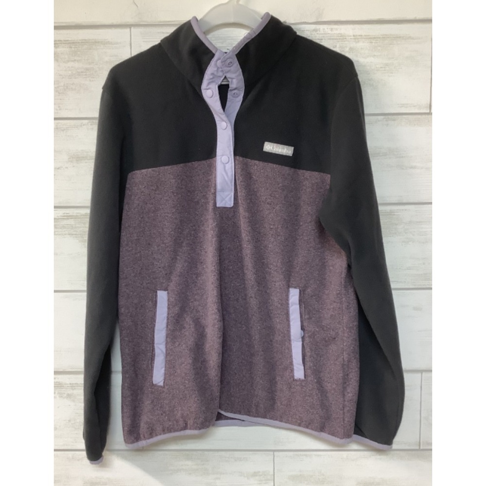 Columbia Size Large 1/4 Snap Womens Fleece Pullover Sweatshirt Coat pockets